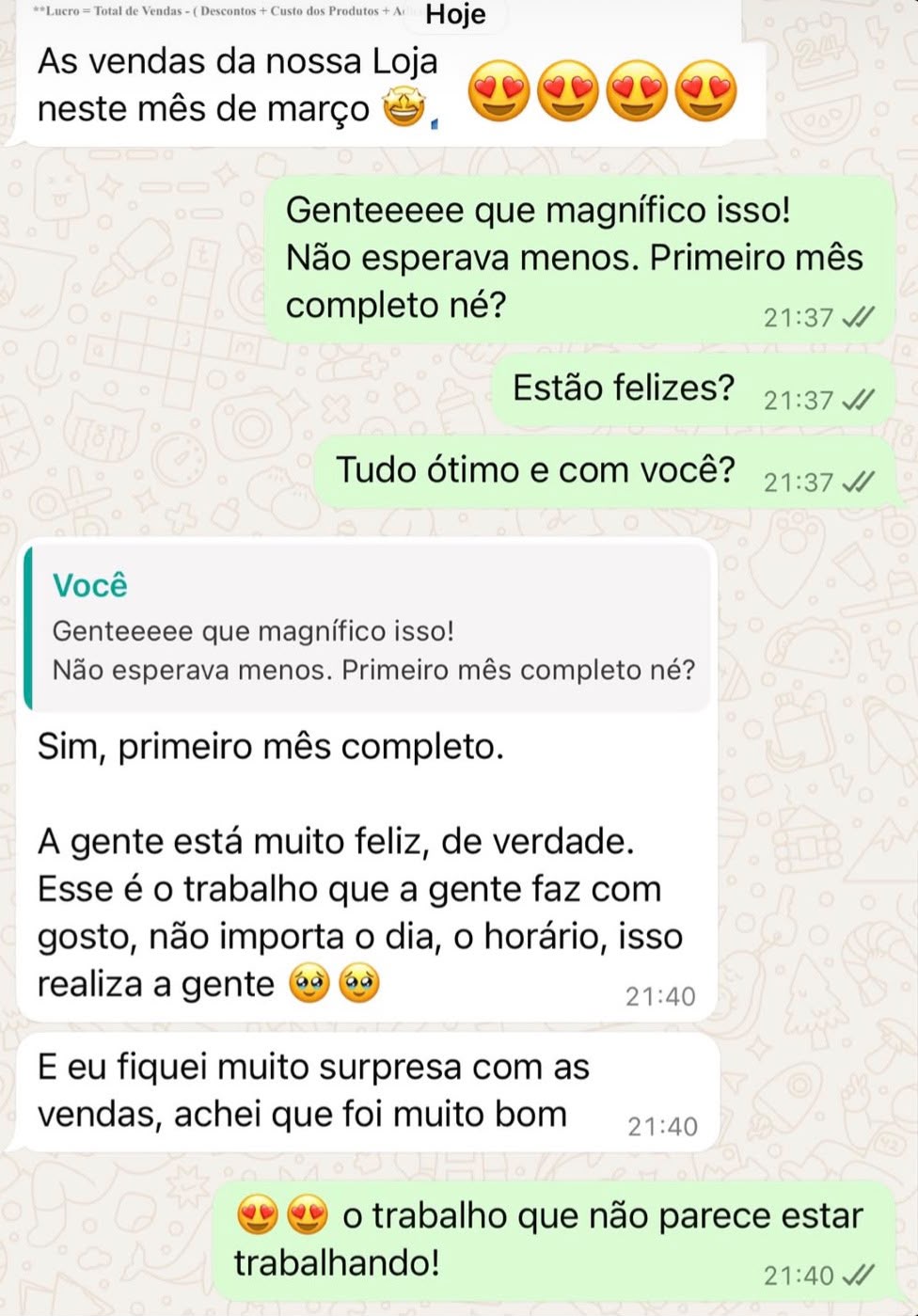 Depoimento de uma Magnífica no WhatsApp