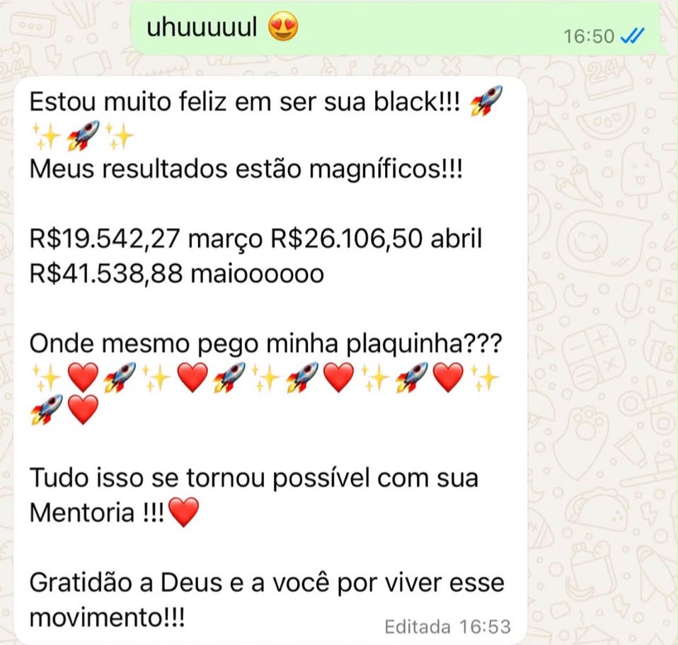 Depoimento de uma Magnífica no WhatsApp