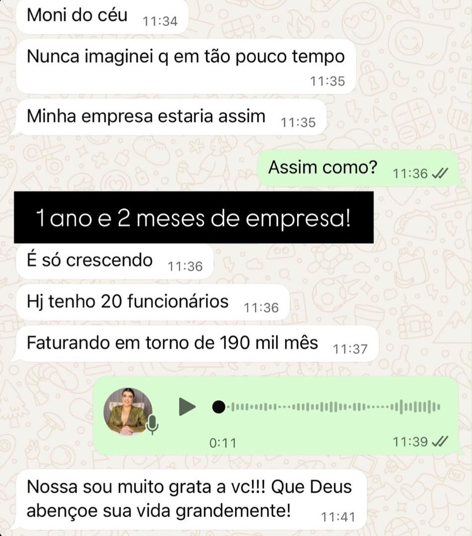 Depoimento de uma Magnífica no WhatsApp